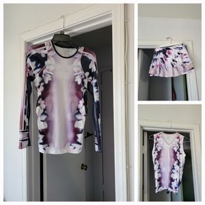 Lucky in Love 3 piece tennis outfit size S, Floral